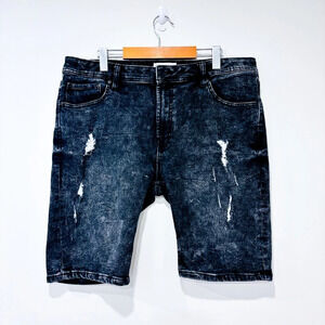 UH DENIM Black Jeans Bermuda Shorts